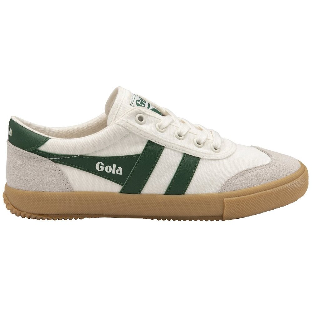 New Gola Badminton Sneaker in Off White, Green, & Gum shoe golf tennis